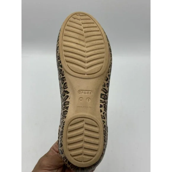 Crocs Kadee Flats Women 9 Cheetah Leopard Animal Print Ballet Flats Comfort Shoe - Picture 10 of 16